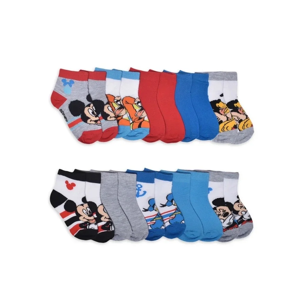 Disney Toddler 2T-3T Ankle Socks Multicolor Mickey Mouse 20 Pair Pack NWT Bulk